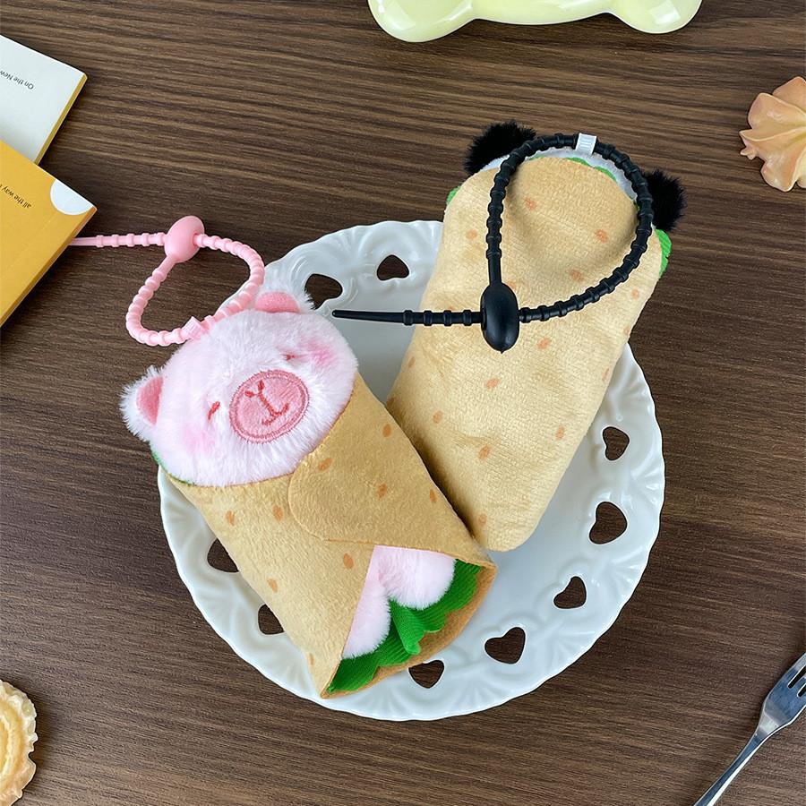 Plush Pancake Animal Toy Capybara Doll Keychain Backpack Pendant Holiday Gift