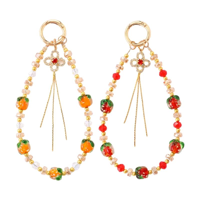 Elegant Handmade Beaded Keychain Pendant Mobile Phone Chain Strap Fashion Cellphone Rope Women Telephone Lanyard Jewelry