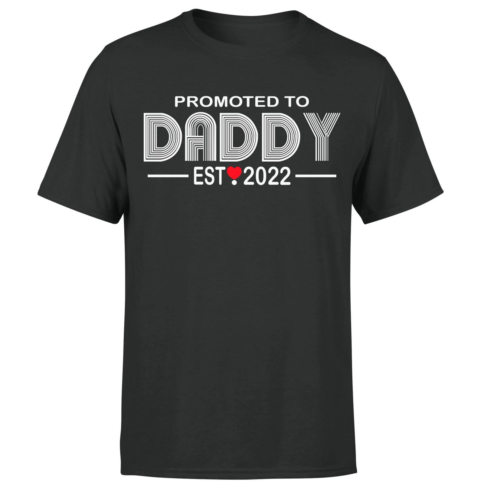 Promoted To Daddy Est. 2022 Mens T shirt Funny Fathers Day Gift Retro Tee Top S