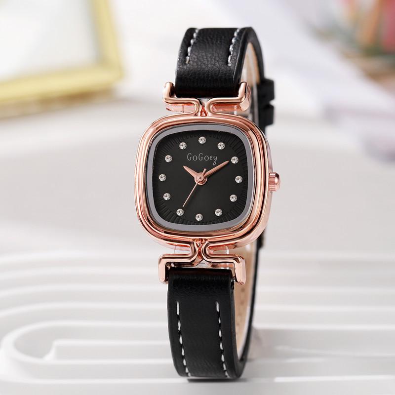 Luxury Woman Quartz Watches Leather Strap Small Square Dial Ladies Watch Casual Fashion Versatile Wristwatches Montre Femme
