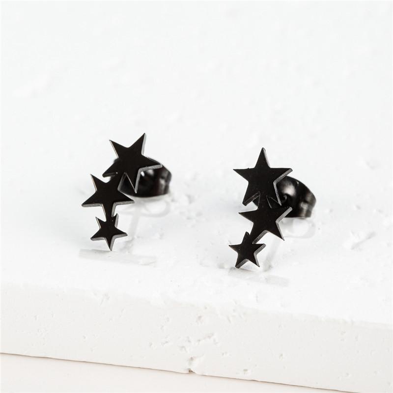 Big Star Earings Punk Stud Earrings Women Minimalist Jewelry Rose Gold Color Stainless Steel Earrings 2024 Piercing Accessories