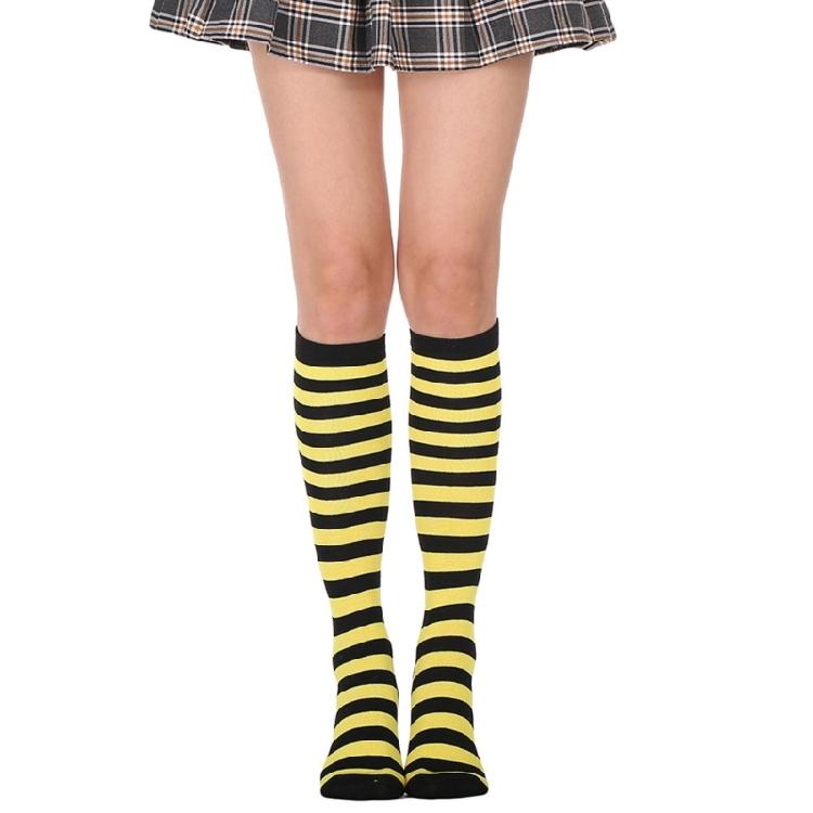 Gestreifte Kniestrumpfe Gestreifte Schlauchstrumpfe Strumpfe Lange Stiefelsocken für den täglichen Gebrauch, Halloween Cosplay Party Kostüm