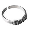 Adjustable Open Ring Men Women Vintage Twisted Thorn Design Plated Copper Retro Geometric Jewelry