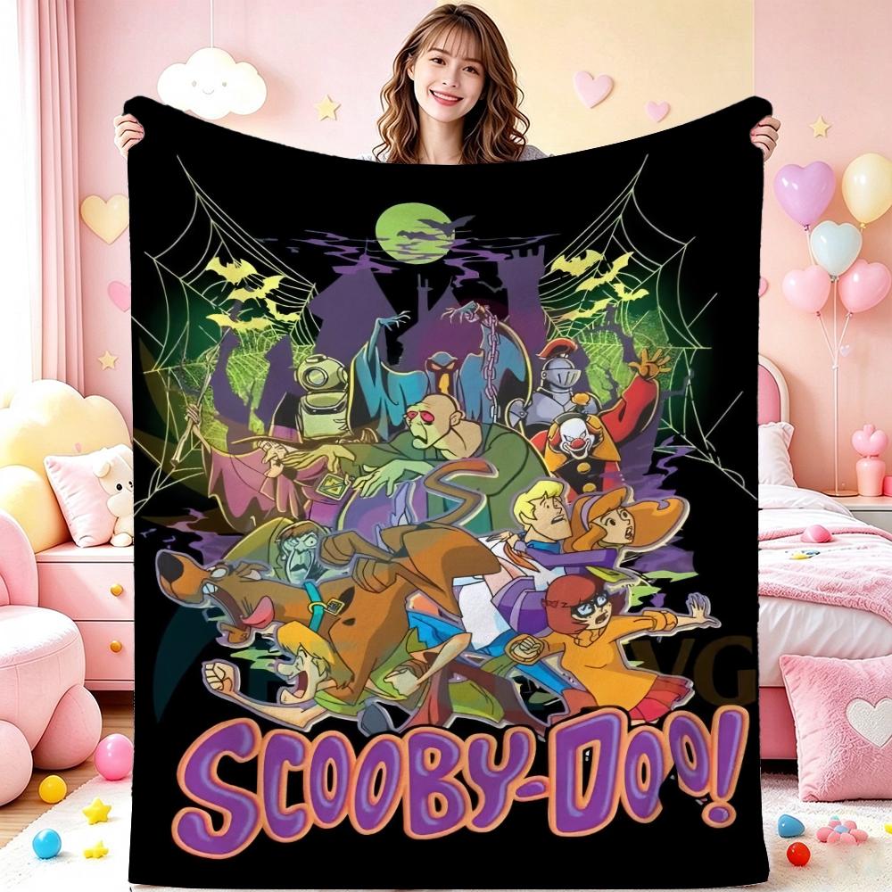 Classic Scoobydoo Spooky Monster Mashup Cartoon Anime Blanket Cozy Comfortable Throw Blanket For Bedroom Sofa Nap Lightweight Home Decor