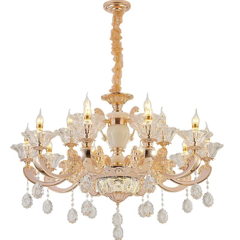 Modern European Crystal Metal Chandelier Luxury Light Classical Lamp Lustre Vintage Luminaire Living Room Dinning Bedroom