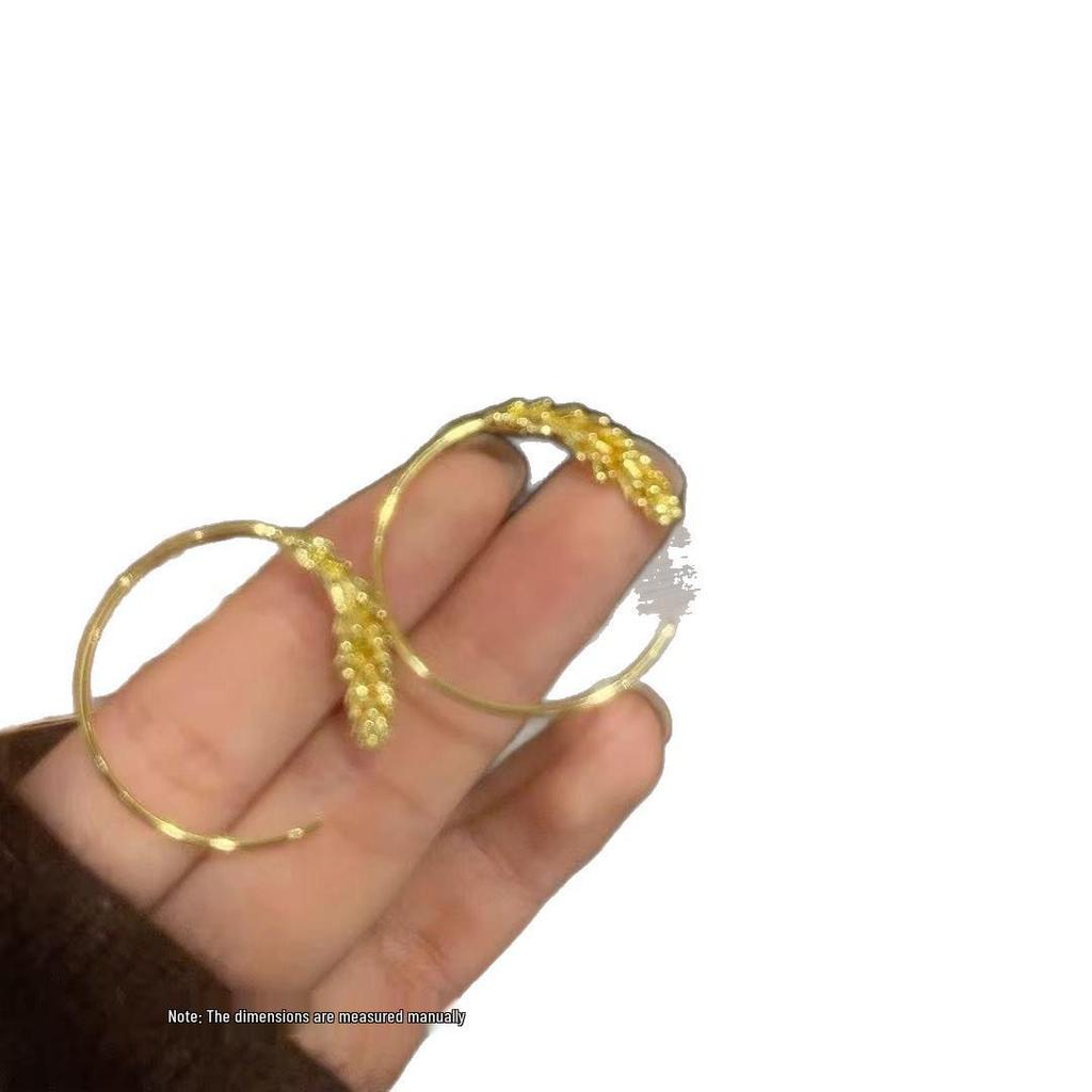 Wheat Style Hoop Earrings: Women's Elegant Design, Light Luxury Stud Accessories