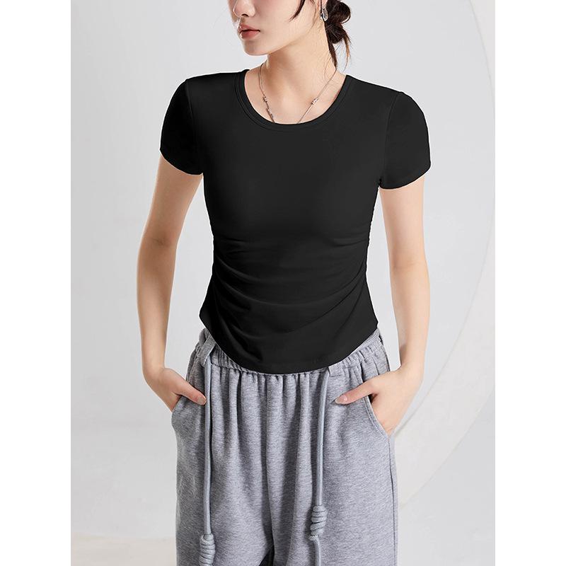 

Женский топ из модала с эффектом похудения, с драпировкой, со встроенными чашечками с подкладкой - Удобный и стильный Extra Large