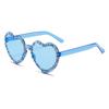 Heart-Shaped Frameless Sunglasses With Rhinestones, Fashionable Party Glasses, Unique And Quirky Candy-Colored Sunglasses
