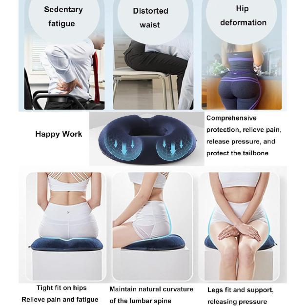 Donut Pillow Hemorrhoid Seat Cushion for Office Chair, Premium Memory Foam Chair Cushion, Ventilate Chair Chair Cushion for Pregnant Women, for
