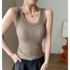White round neck design sling small vest women's breast covering can be worn outside casual versatile sleeveless basic top