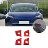 Red Carbon Fiber Door Lock Button Sticker Trim For Tesla Model 3 -24