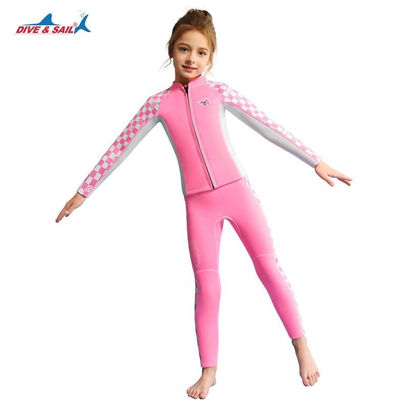 2.5MM Children's Diving Suit Girls 'split Swimsuit Thick Warm Long-sleeved Sun-protected Surfing Snorkeling Pants