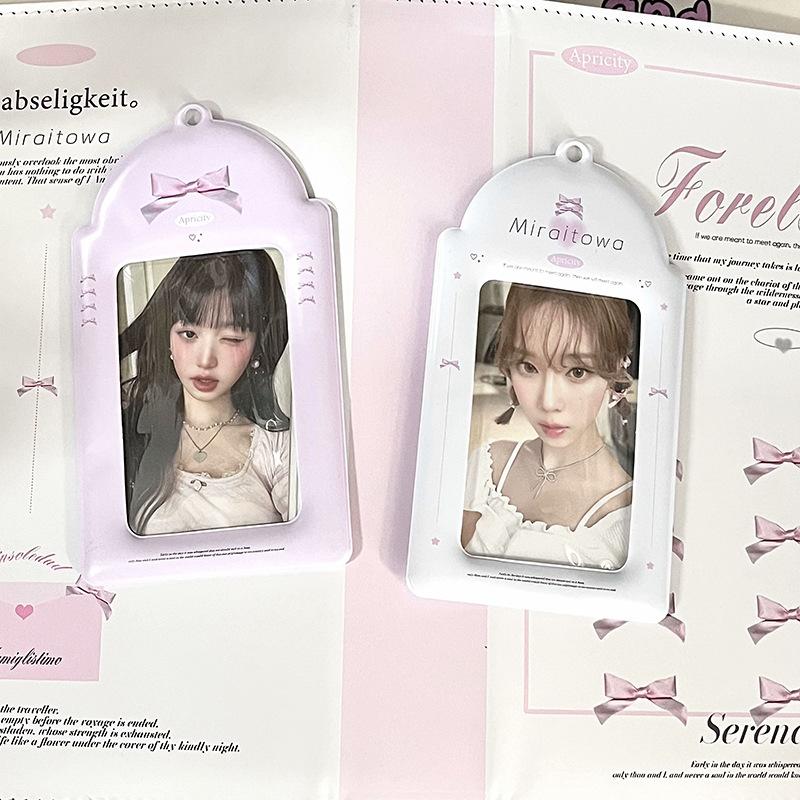 

INS Style Korea Sweet Ballet Pocard Holders 3inch Idol Pcards Protective Sleeves Kawaii Bow Cards Cover Po Card Holder