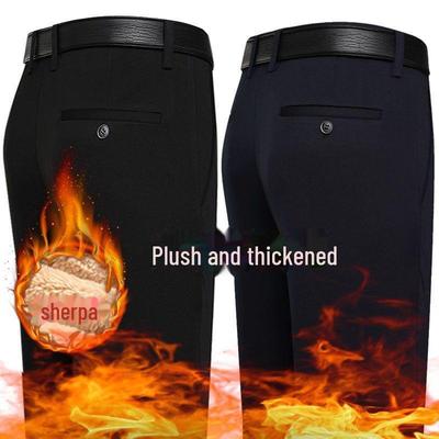 Herren Übergröße Samt Stretchhose – Dicke, lockere Freizeithose für Große & Kräftige