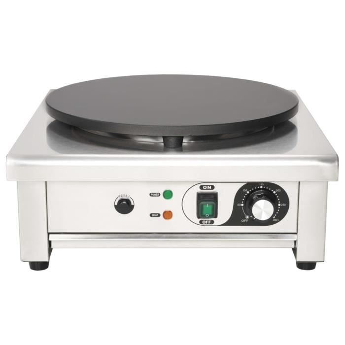 Crêpière électrique - vidaXL - 40 cm - 3000 W - Acier inoxydable - Antiadhésive