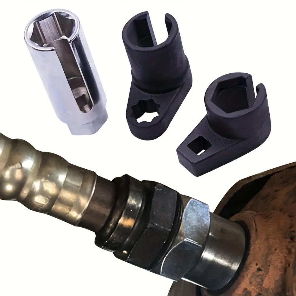 3-piece Oxygen Sensor Socket 6-point Wrench 1/2 Inch and 3/8 Inch Drive 22mm Universal Oxygen Sensor Switch Socket