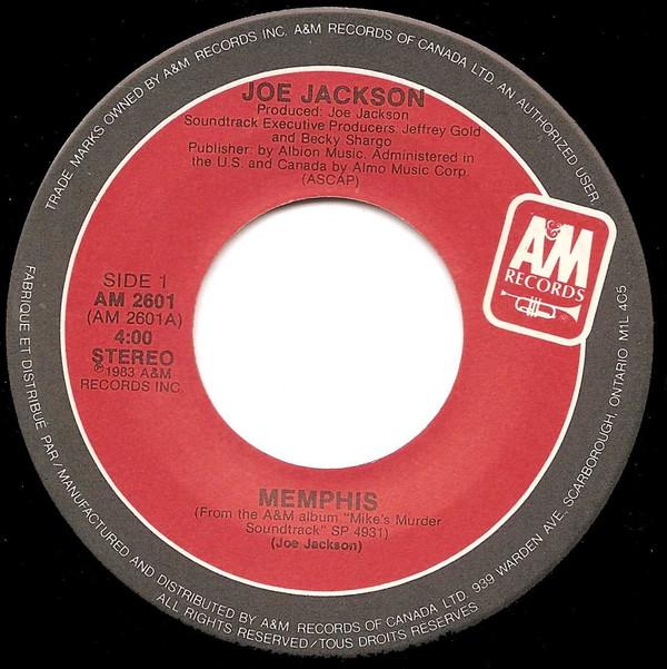 

7inch Record JOE JACKSON - Memphis AM2601 A&M Records 1983 Canada Rock Used