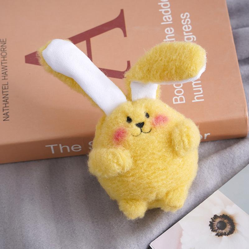 Adorable Pink Longeared Bunny Keychain Plush Toy Cute Animal Pendant