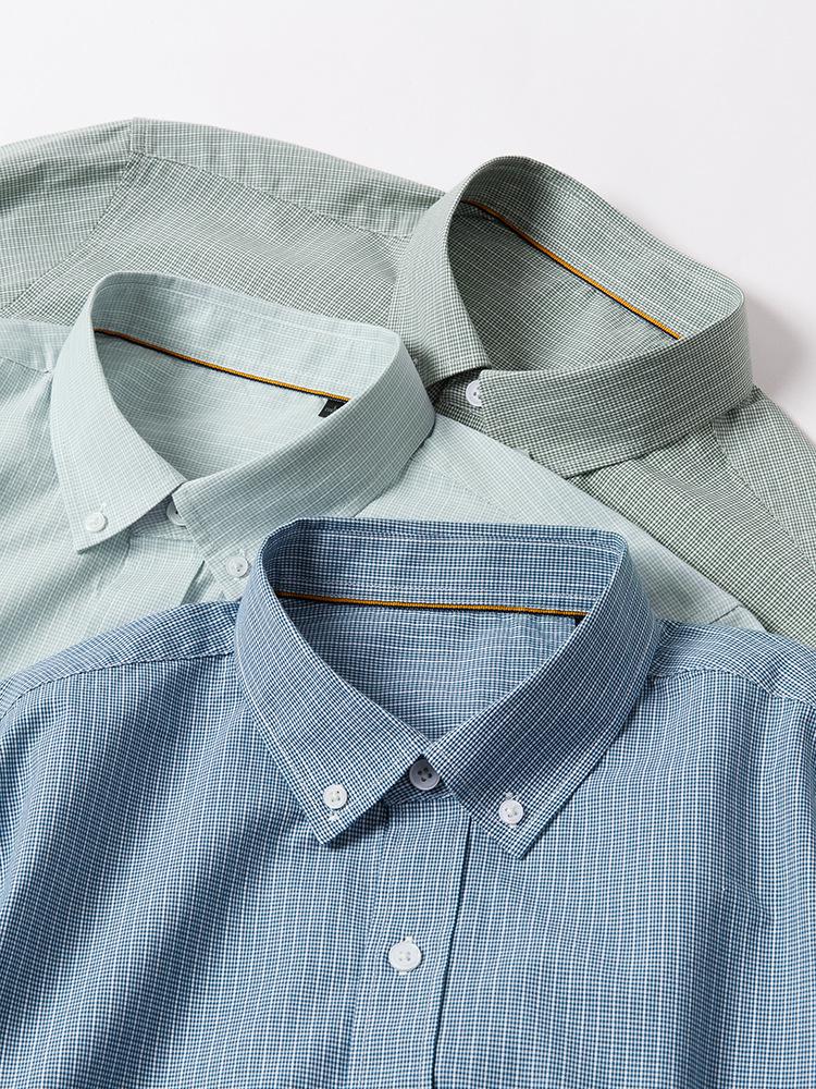 Men's Japanese Plaid Long-Sleeve Cotton Oxford Shirt: Casual, Versatile, Breathable, Light Luxury