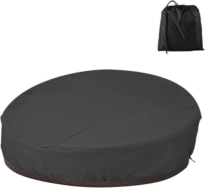Housse de lit de jour ronde 90 pouces housse de meubles de jardin dextrieur en tissu Oxford robuste  Jardin piscine < Mobilier de j