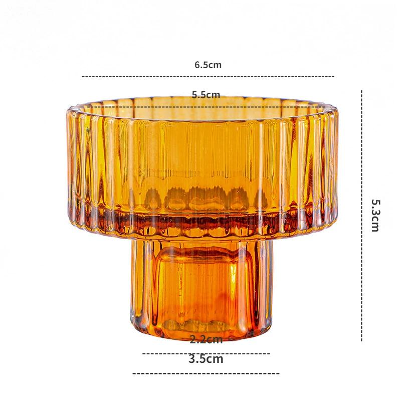 Nordic Mini Glass Candlestick European Taper Candles Holders Table Candle Stand Small Tealight candle holder Home Decoration