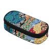Pencil Pouch Strong Polyester Fabric High Capacity Smooth Zipper with Mesh Pocket Removable Divider and Pen Slots for Students