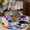 Blox Fruits Characters Round Carpet Chair Cushion Round Entryway Rug, Soft Round Rugs for Living Room, Bedroom, Circle Carpet Decor Gifts