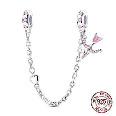 Bow Arrow Love Launch Safety Chain Beads Copper Craft Dangle Pendant Fit Bangle Bracelet Necklace Handmade Jewellery