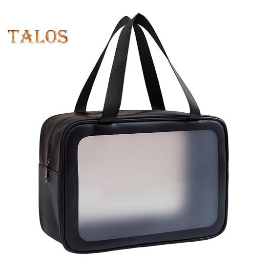 

Прозрачная косметичка, дорожная косметичка с ручкой, застежкой-молнией, большая вместимость, водонепроницаемая прозрачная косметичка L чёрный