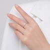 MODIAN 925 Silver Elegant Pink Crystal Heart Finger Rings For Women Birthday Romantic Gift Fine Jewelry Accessories