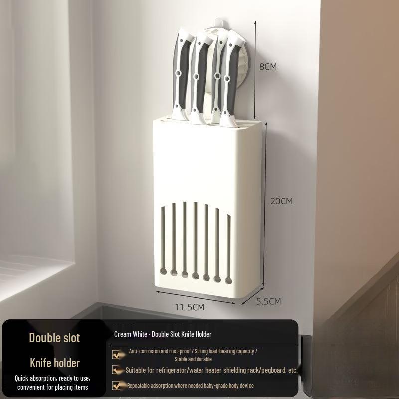 cmaos Punch-Free Wall-Mounted Suction Cup Knife Holder & Organizer