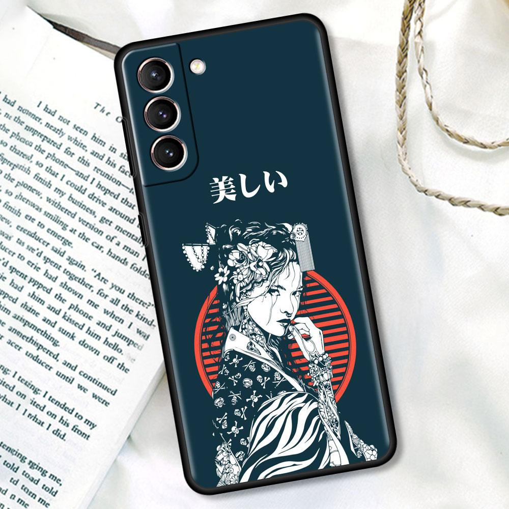 Weiche Hülle für Samsung Galaxy S22 Ultra S20 FE S21 S23 Plus S10 Lite S9 S8 S10e TPU Silikon Handyhülle Japanischer Stil Kunst Japan