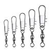 50Pcpcs Stainless Steel Fishing Connector Pin 1# 2# 3# 4#5 # Bearing Rolling Swivel With Snap Fishhook Lure Accessories