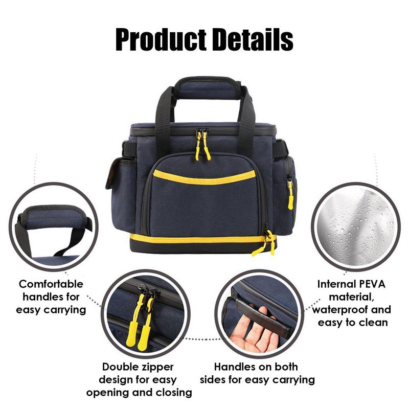 Portable Power Station Carrying Bag With Handle Waterproof Oxford Cloth Carrying Pouch Multiple Pockets For Charging Cables
