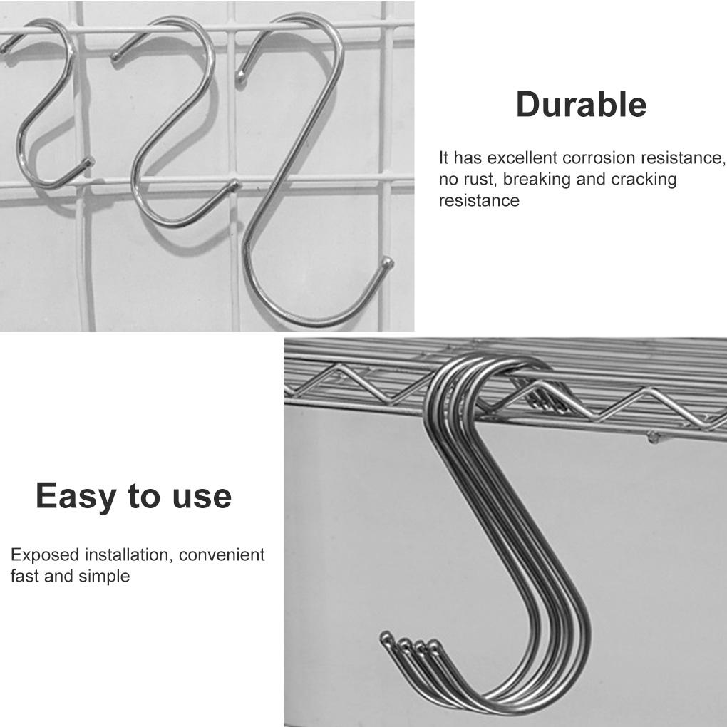 20Pcs S Hooks Kitchen Clothes Hangers Hanging Tools for Plant Pan Pots Utensils
