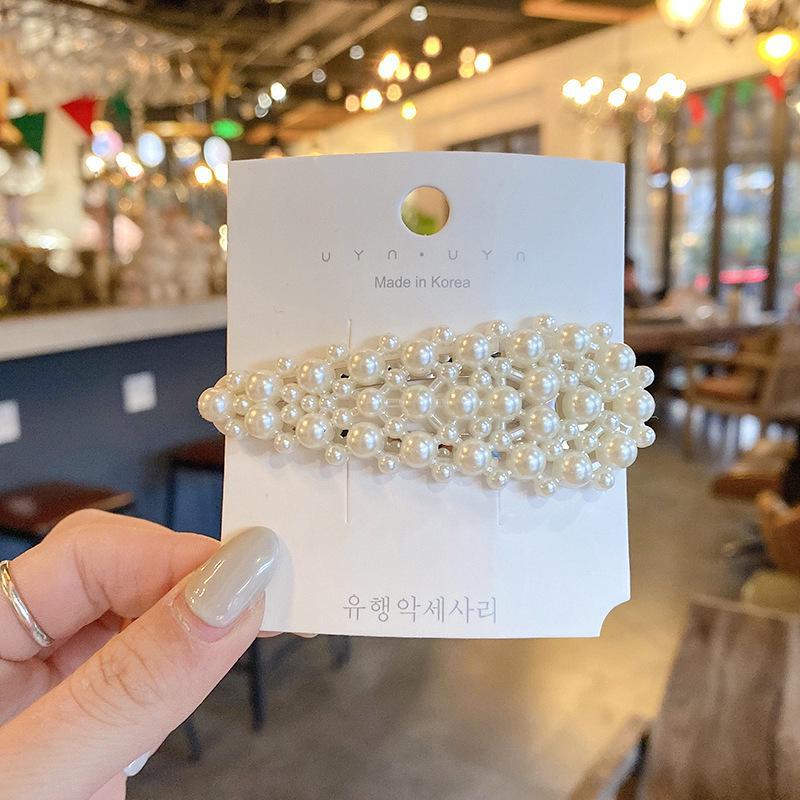 Haarnadel im koreanischen Stil mit Metallperlen und Strasssteinen für Damen