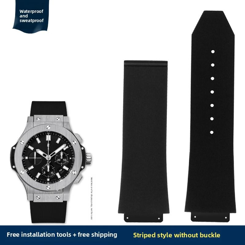 Ανδρικό Λουράκι Ρολογιού από Σιλικόνη Για Hublot Ανθεκτικό στον Ιδρώτα Λουράκι Ρολογιού Yubo Big Bang Classic Καουτσούκ 26x19mm 24x17mm Μπλε καφέ Αξεσουάρ