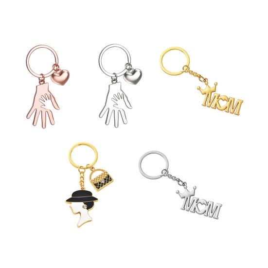 Hand Shaped Keychain Pendant Big Hands Holding Small Hands Design Keychain Parent-child Key Chain for Keys Bags Compact Gift
