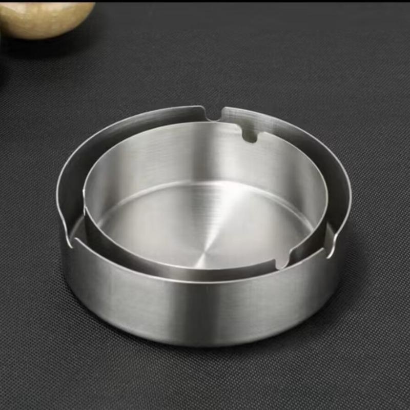 Stainless Steel Ashtray, Creative Household Ashtray, Hotel and Restaurant Special Ashtray, Large-capacity Ash Storage Tray