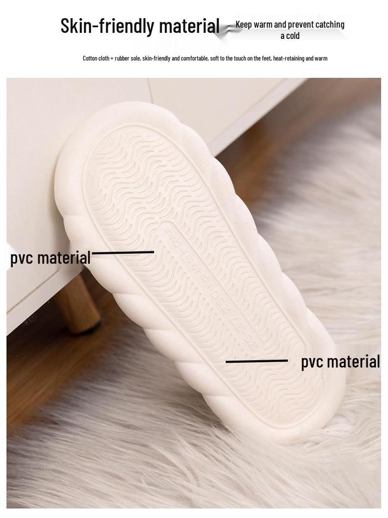 Lace-Up Postpartum Shoes with Back Support for Women - Non-Slip Thick Sole Autumn Cotton Slippers