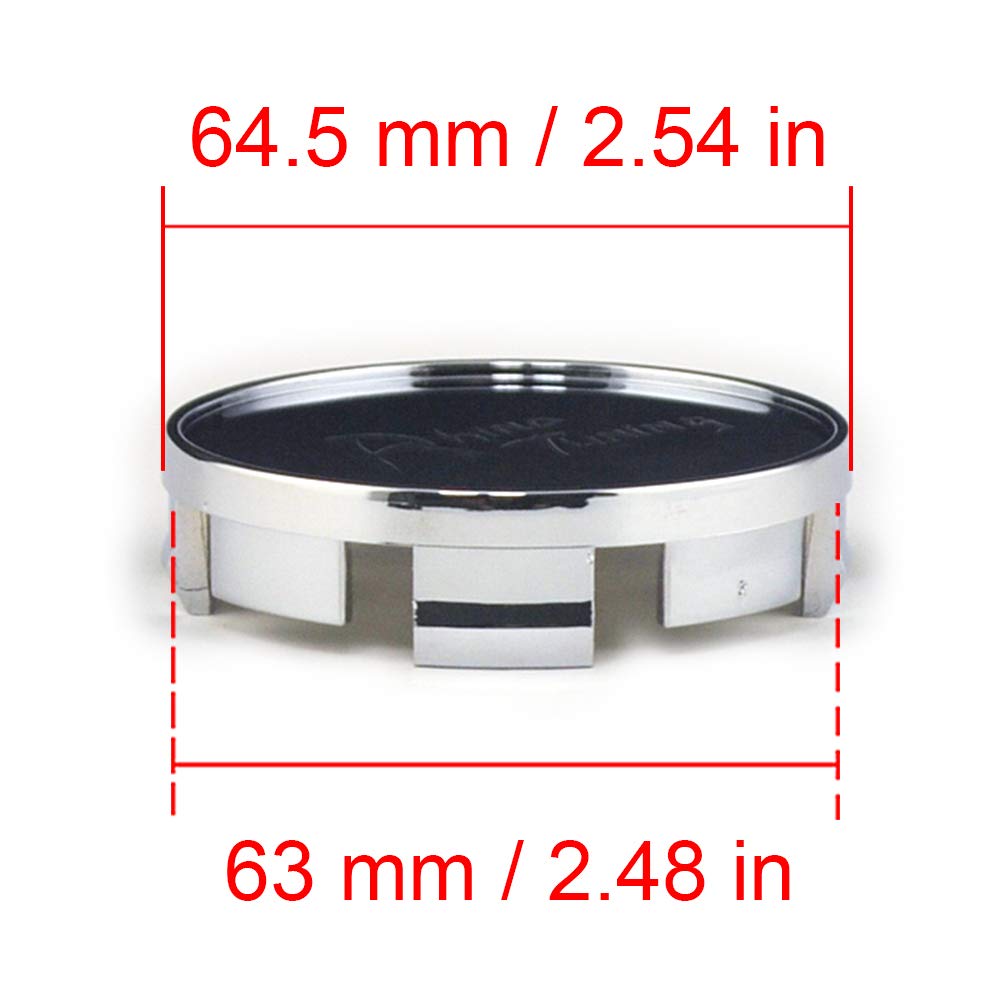 Dekielek środkowy koła 65mm 4szt Srebrny DIY Osłona środkowa koła