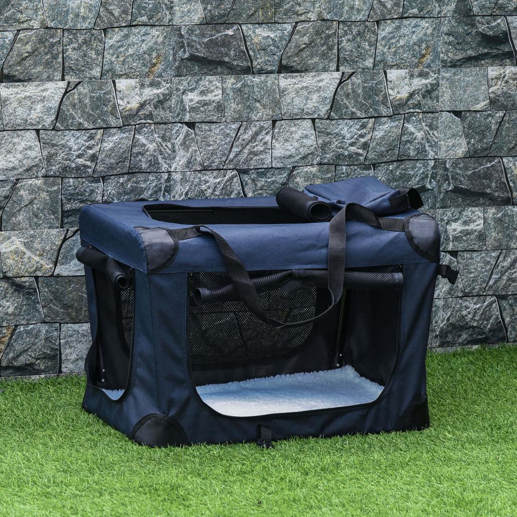 Foldable Pet Carrier for Small and Miniature Dogs, Portable Cat Carrier Soft Side Pet Travel Crate with Removable Mat, Storage Bags