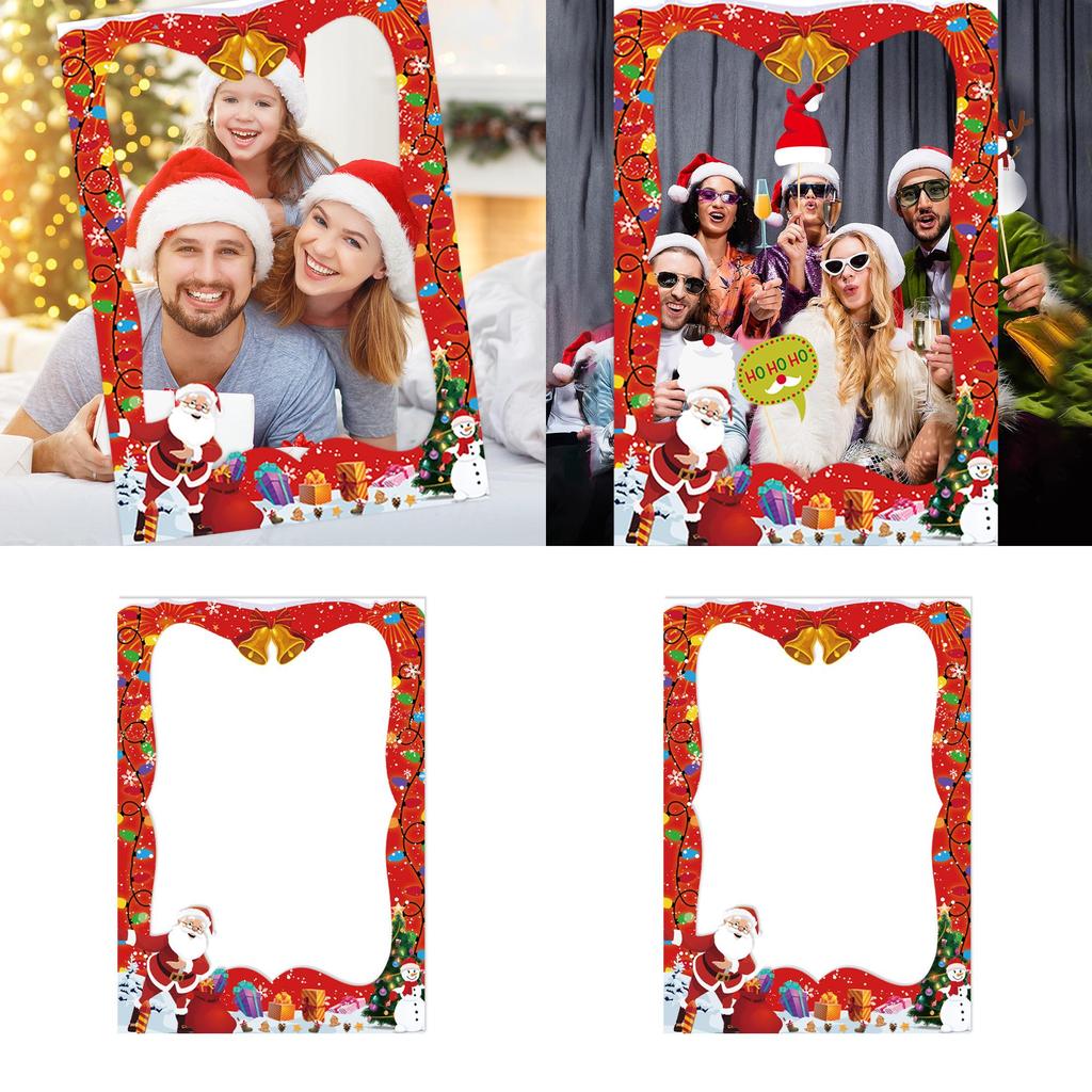 Weihnachtsparty Fotoautomaten-Requisiten mit Papierrahmen für Erwachsene und Kinder Festliche Dekoration