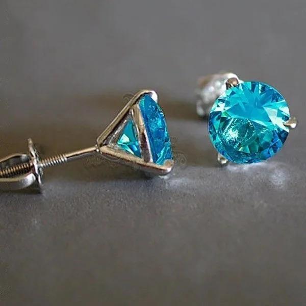 Fashion Colorful Zircon Earring Wedding Party Engagement for Women Jewelry Gift Push-back Geometric Earring  NEW