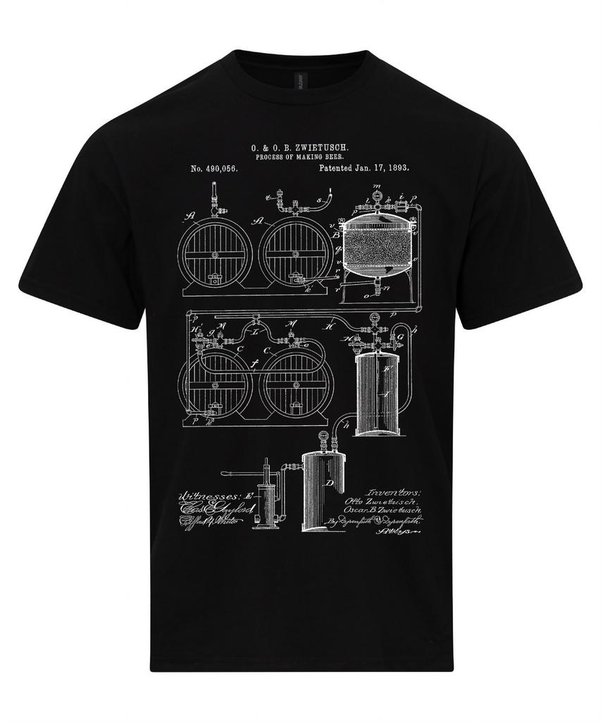 Beer Brewing 1893 Patent Craft Beer Blueprint Homebrew Gift T-Shirt