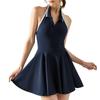 Polo Tennis Dress With Chest Pads&Shorts Soft High Stretchy Fitness Skorts Tummy Control Yoga Skirts Gym Clothing Activewear