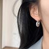High quality metal smooth round plain ring high-end niche design earrings autumn and winter temperament earrings