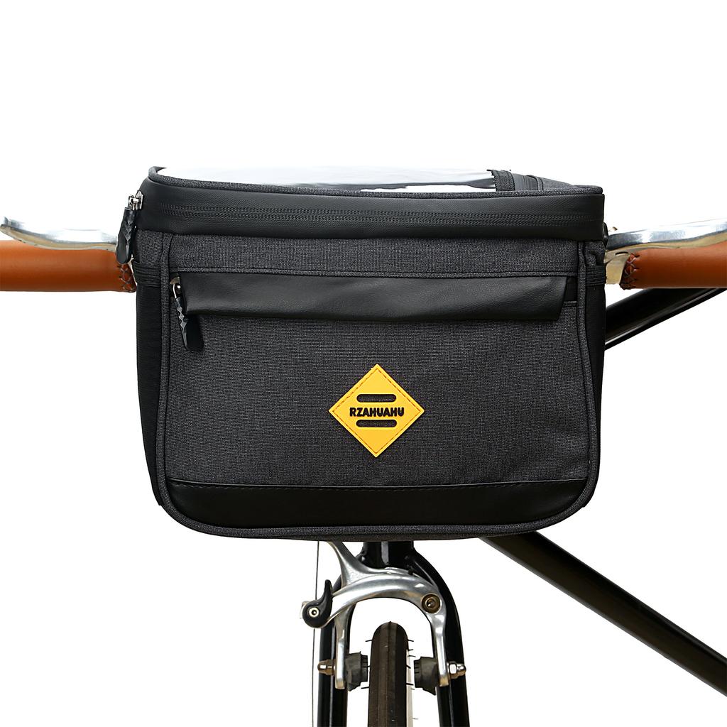 Cycle Insulated Bike Cooler Bag Water Resistant Bike Handlebar Bag Bike Basket Front Bag Pannier with Bike Phone Mount