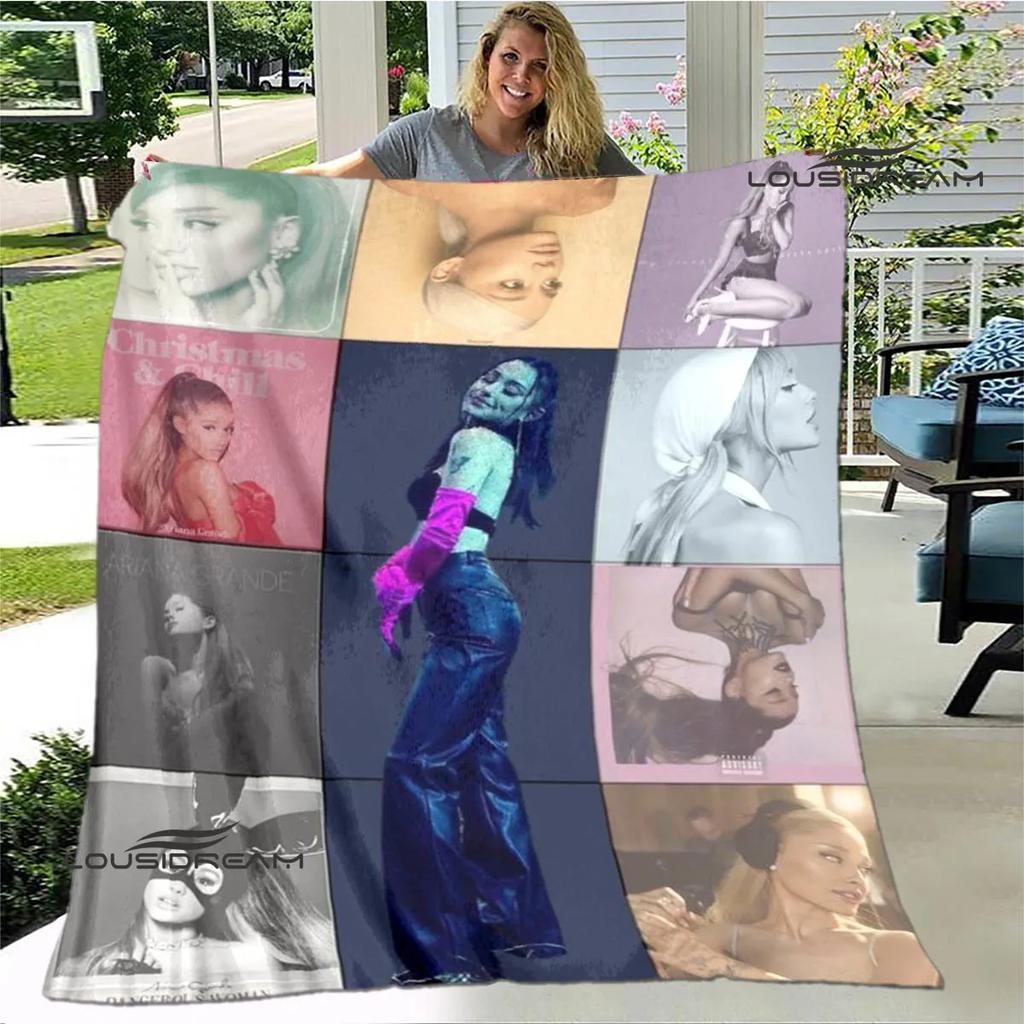 Singer Ariana grande printed blanket Flange Warm blanket soft and comfortable blankets bed linings cubre cama birthday gift