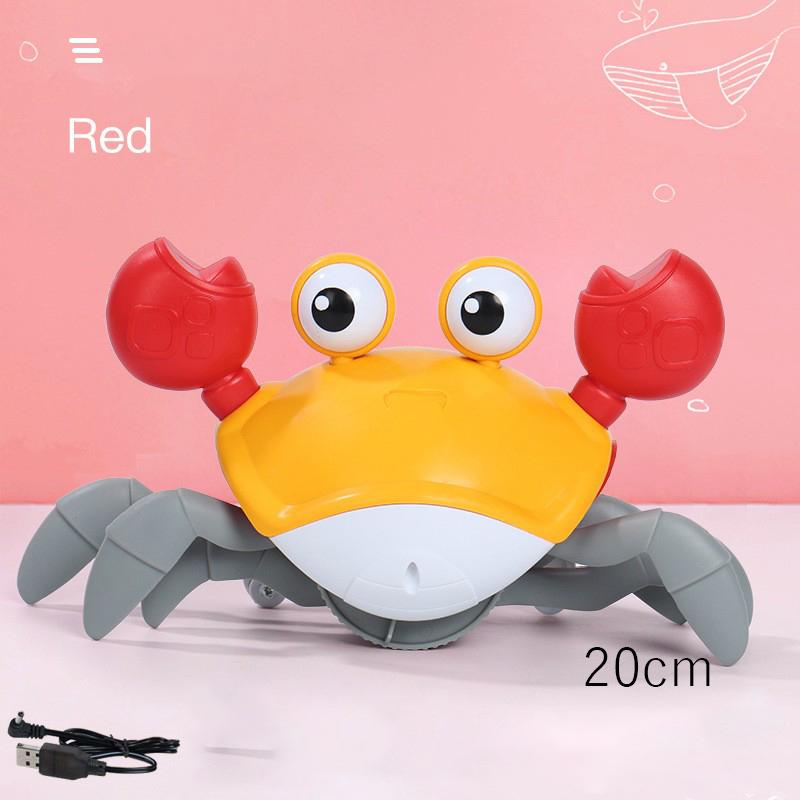 

Краб ползающий музыкальная игрушка индукционная ходьба малыш светодиодный свет авто избегание препятствия красный